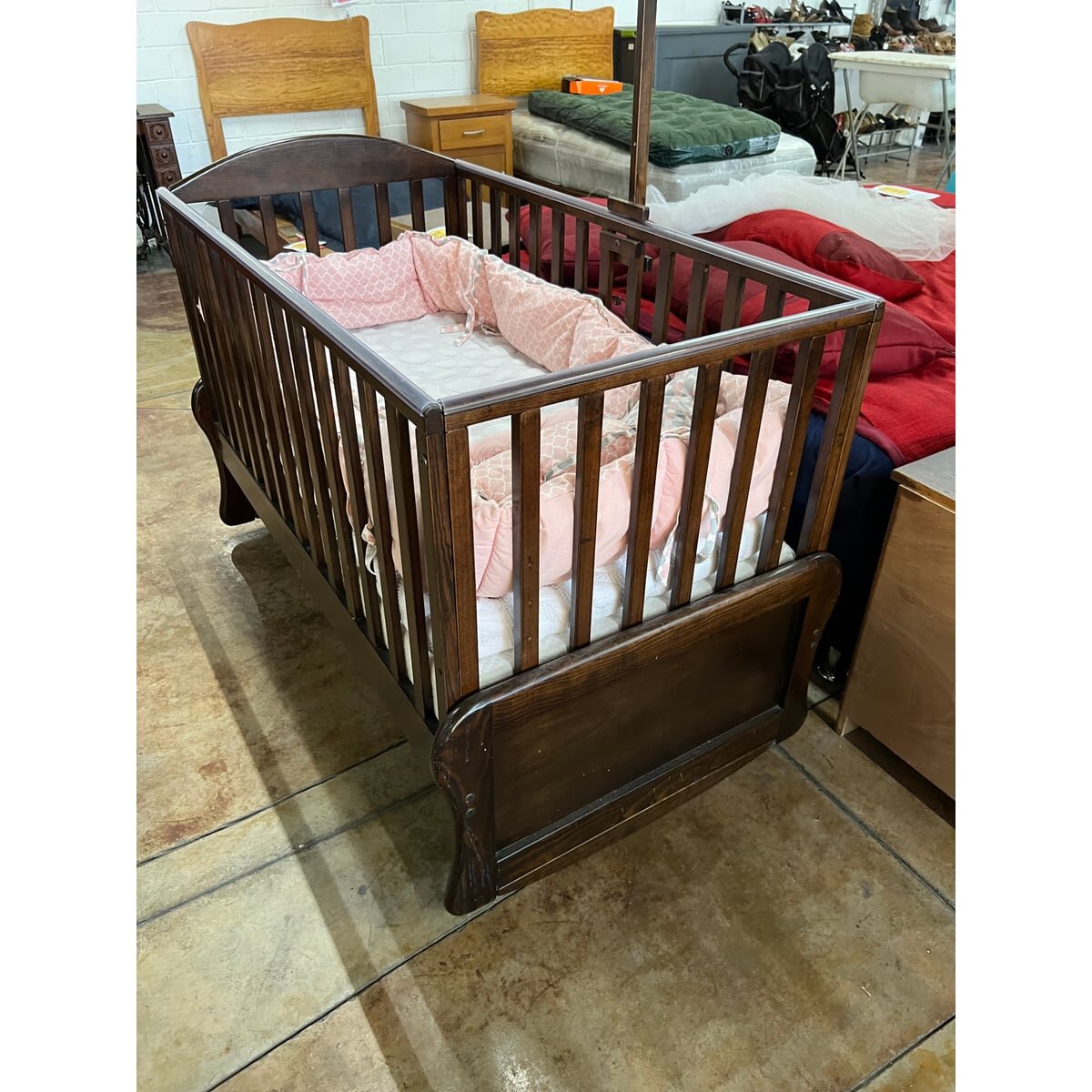 Cuna Convertible de Madera 3 en 1 Mecedora Cuna y Cama